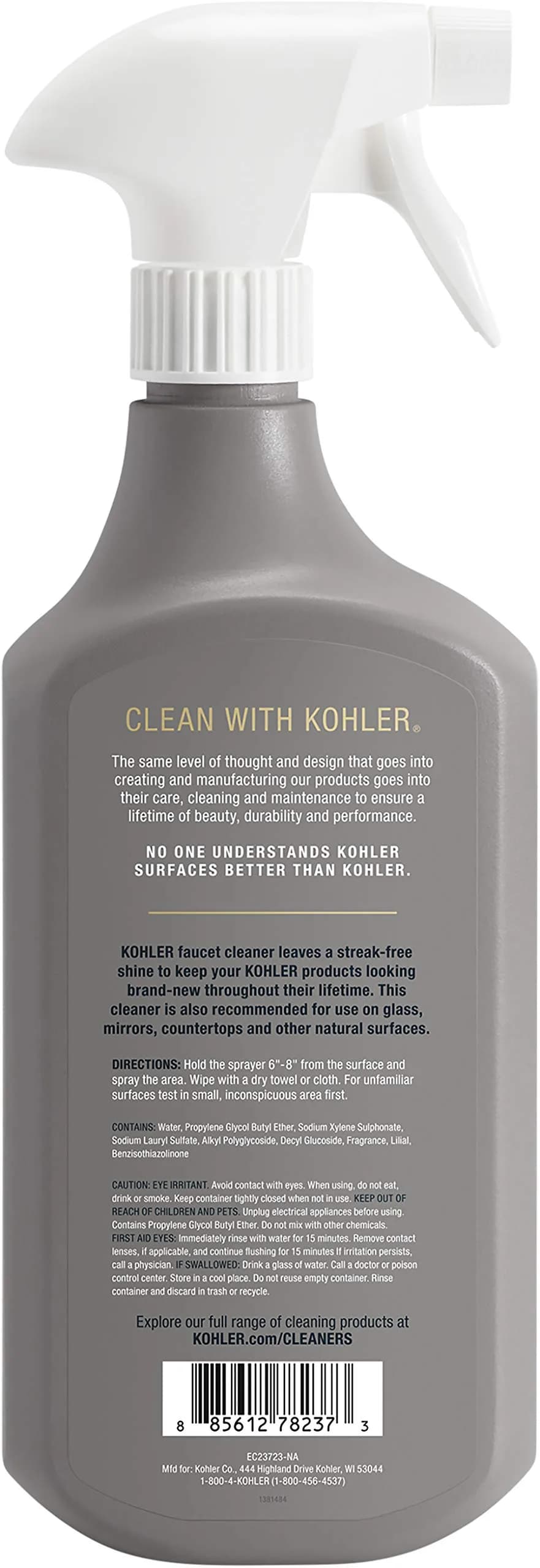 Kohler Faucet Cleaner, Kitchen and Bathroom Cleaner, Streak-Free Shine, Ammonia and Alcohol-Free, 28 Fl Oz (794 ml) - view 2