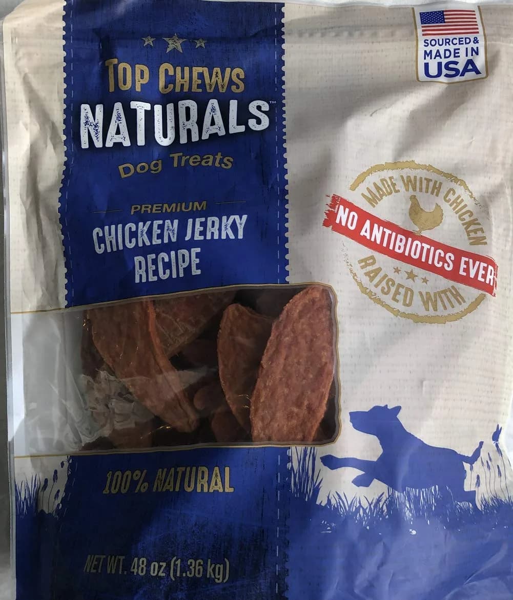 Top Chews Chicken Jerky Dog Treats 3 LB | 100% Natural, Antibiotic-Free, Made in USA