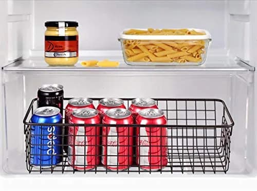 SheeChung Metal Storage Baskets 2 Pack | Modern Farmhouse Bathroom & Kitchen Organizer (Bronze, Large) thumbnail 6