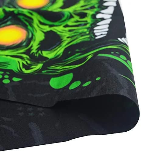 Obacle Skull Green Face Mask with White Teeth Open Mouth - Seamless 3D Tube Bandana for Men & Women - view 3