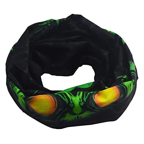 Obacle Skull Green Face Mask with White Teeth Open Mouth - Seamless 3D Tube Bandana for Men & Women - view 2