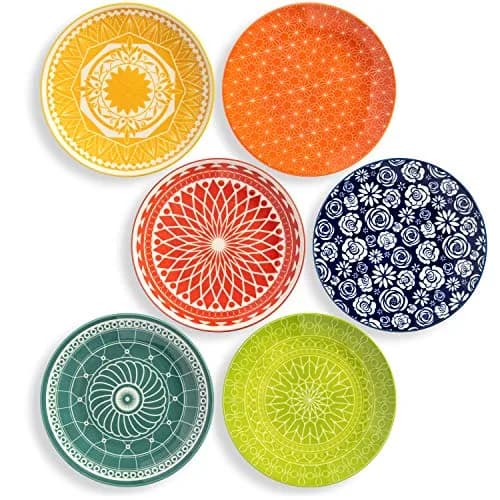 Annovero Salad Plates, 8.5 Inch | Microwave & Dishwasher Safe, Set for 6 thumbnail 1