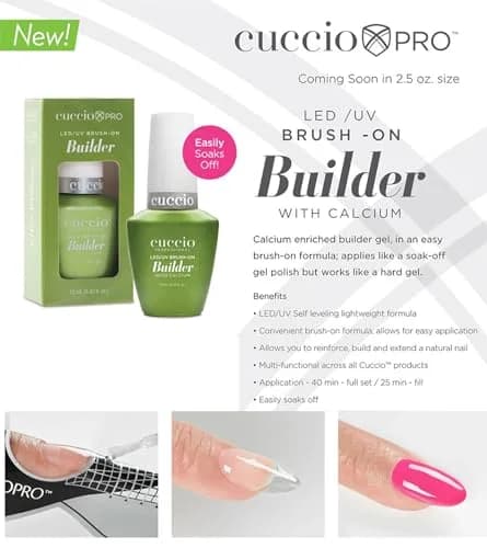 Cuccio Brush-On Builder Gel With Calcium 0.43 Fl Oz | Clear, Strengthening & Long-Lasting thumbnail 4