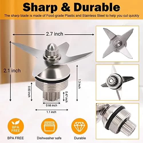 BTNTVEN Blender Blade Replacement Part for Vitamix 32oz & 64oz | Stainless Steel Wet Blade Compatible with 5200 Series Blender Mixer thumbnail 2