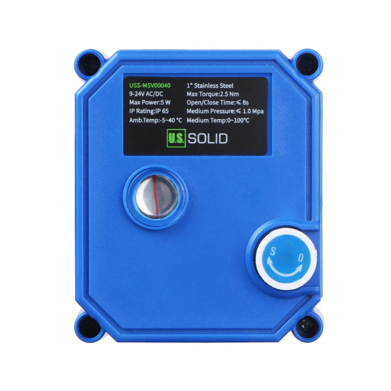 U.S. Solid Motorized Ball Valve 1" NSF Certified 304SS Full Port 9-24V AC/DC | Auto Return - view 6