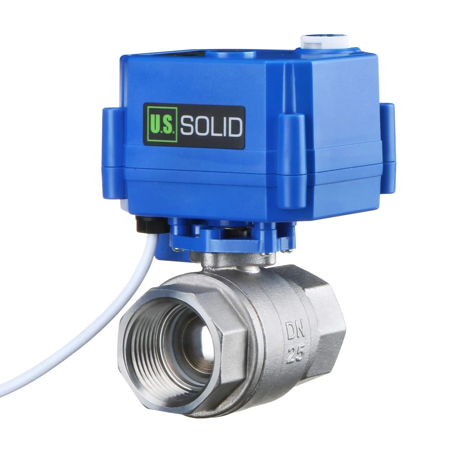 U.S. Solid Motorized Ball Valve 1" NSF Certified 304SS Full Port 9-24V AC/DC | Auto Return - view 3