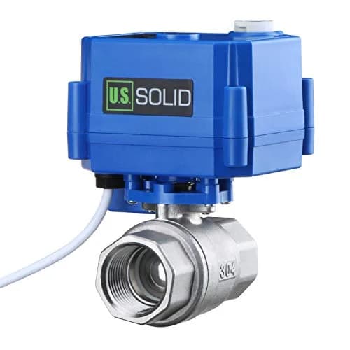 U.S. Solid Motorized Ball Valve 3/4" NSF Certified 304SS Full Port 9-24V AC/DC | 19.05mm (0.75 Inch) NPT thumbnail 3