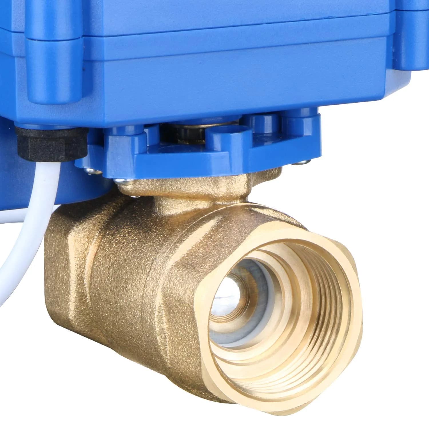 U.S. Solid Motorized Ball Valve 3/4" Brass Standard Port 9-24V AC/DC | Auto Return & Manual Function - view 5