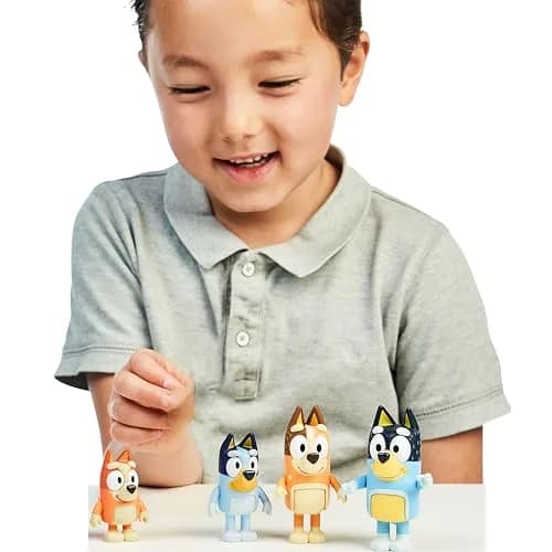 Bluey Family Figure 4-Pack, Poseable Toys with Bingo & Bandit | ASTM-Tested, Non-Toxic Plastic thumbnail 2