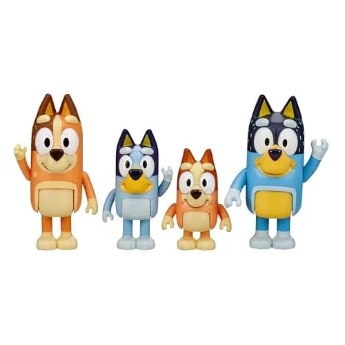 Bluey Family Figure 4-Pack, Poseable Toys with Bingo & Bandit | ASTM-Tested, Non-Toxic Plastic thumbnail 3