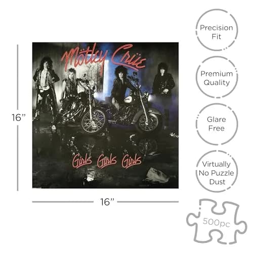 RockSaws Motley Crue 500 Piece Jigsaw Puzzle | Music & Rock Theme, 12.2" x 12.2" thumbnail 2