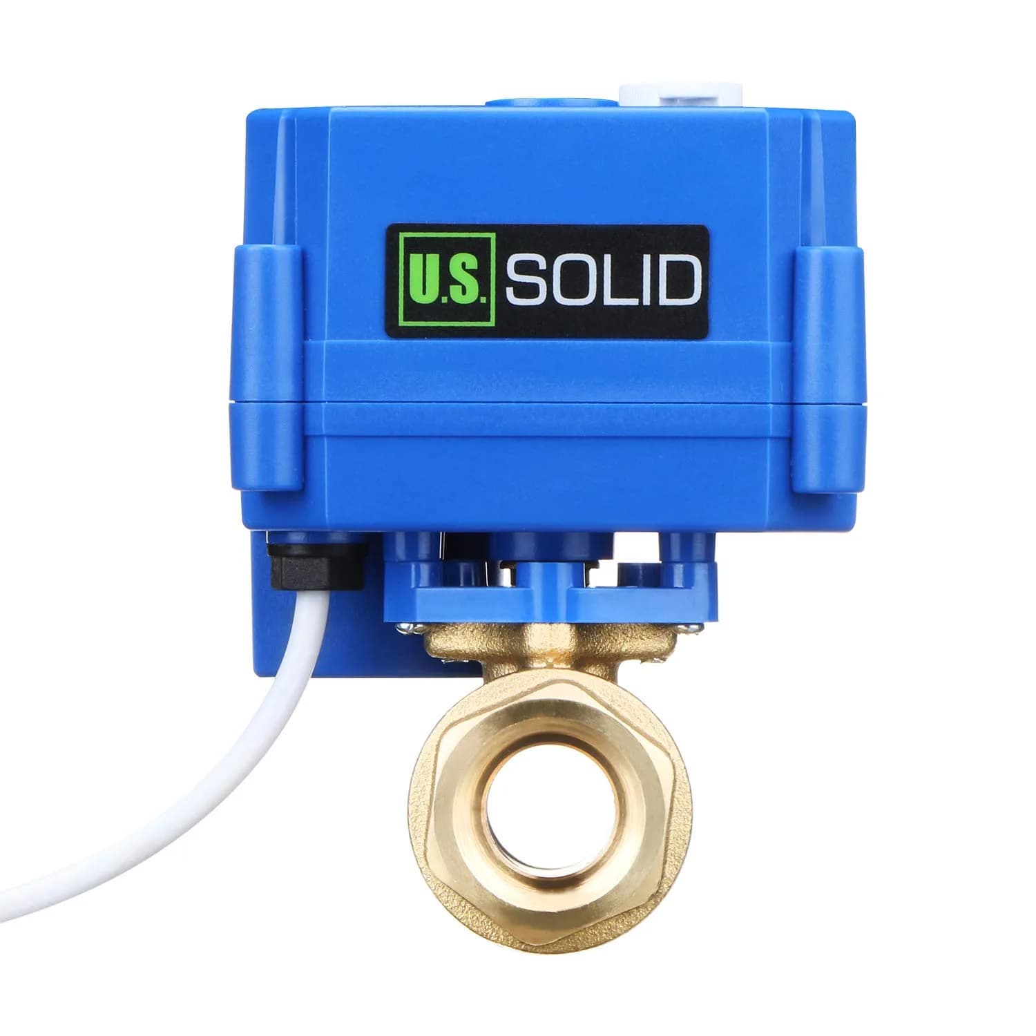 U.S. Solid Motorized Brass Ball Valve 1/2" NPT Full Port 9-24V AC/DC | Auto Return with Manual Function - view 6