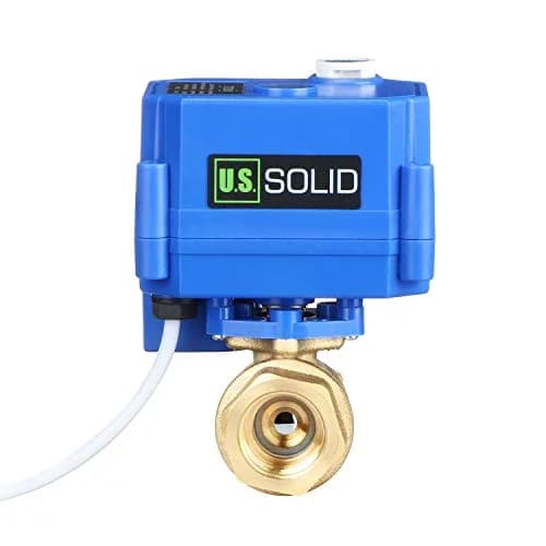 U.S. Solid Motorized Brass Ball Valve 1/2" NPT Full Port 9-24V AC/DC | Auto Return with Manual Function thumbnail 1