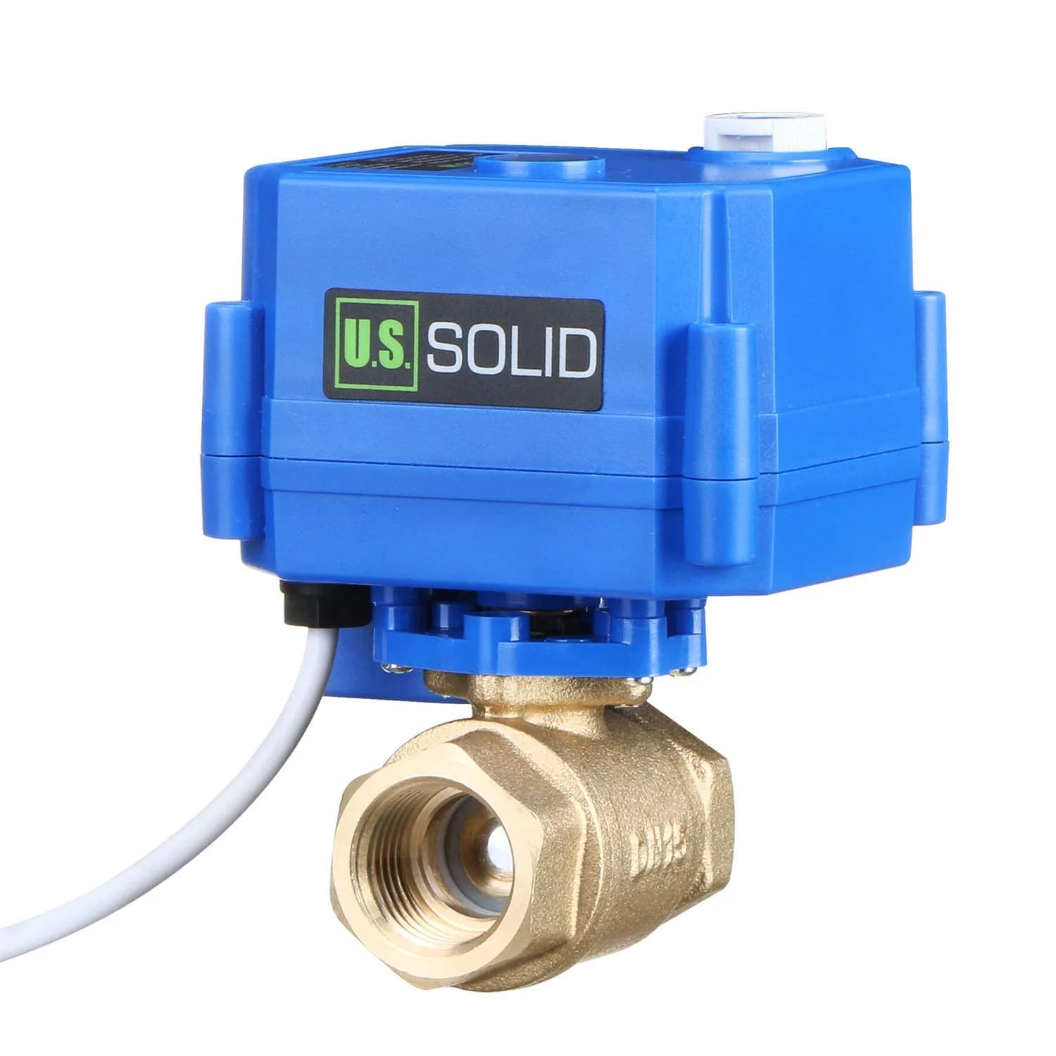 U.S. Solid Motorized Brass Ball Valve 1/2" NPT Full Port 9-24V AC/DC | Auto Return with Manual Function - view 3