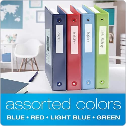 Cardinal 1.5 Inch 3 Ring Binder 4-Pack | Holds 350 Sheets, ClearVue Presentation View, Non-Stick, Assorted Colors thumbnail 5