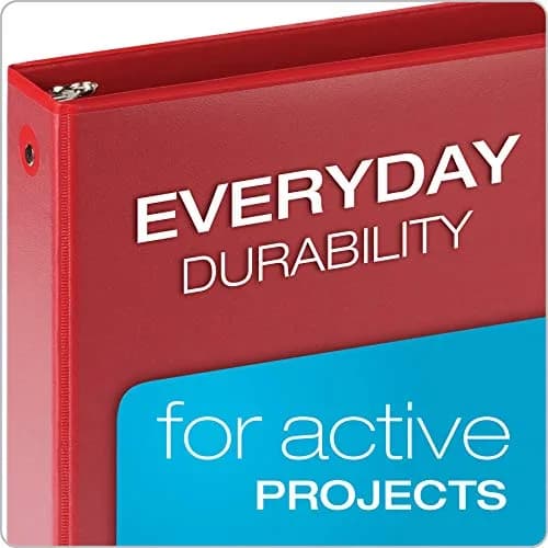 Cardinal 1.5 Inch 3 Ring Binder 4-Pack | Holds 350 Sheets, ClearVue Presentation View, Non-Stick, Assorted Colors thumbnail 2