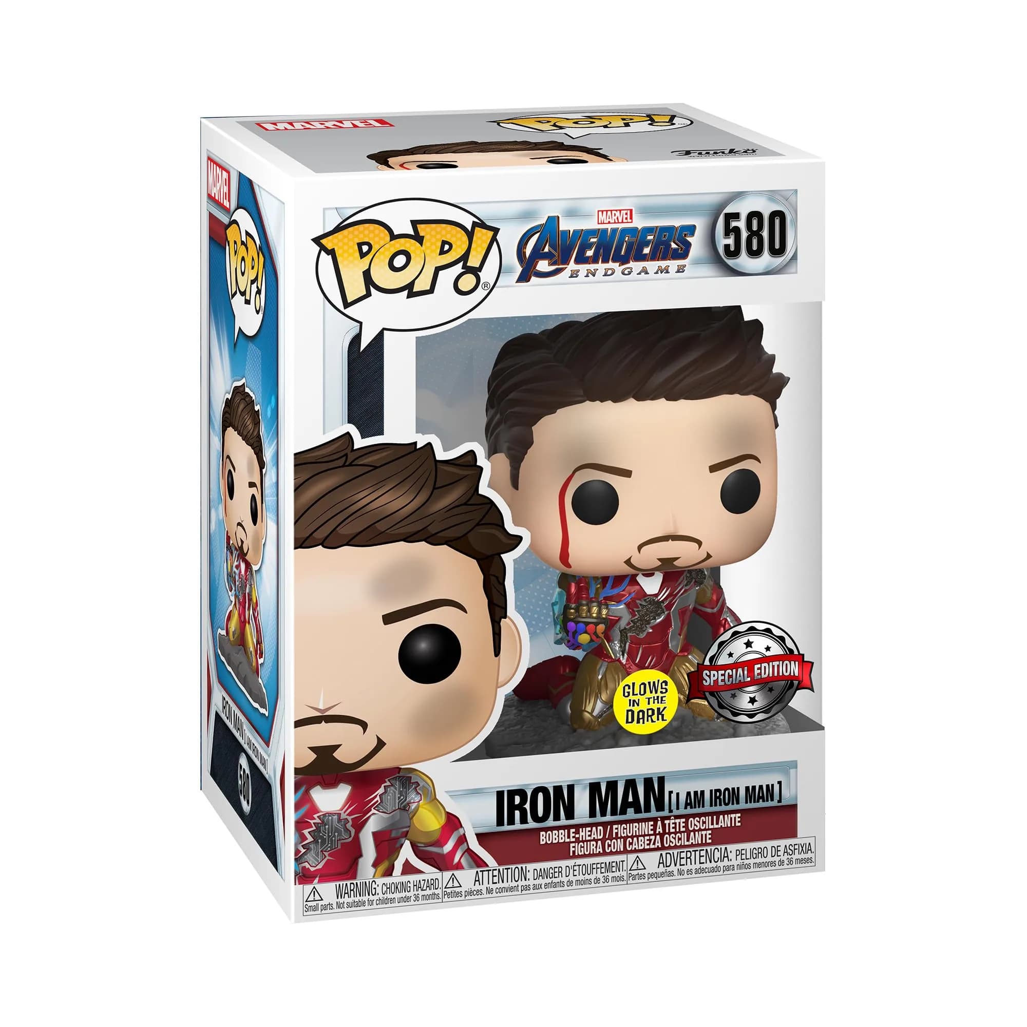 Funko Pop! Avengers Endgame I Am Iron Man Glow-in-The-Dark Deluxe Vinyl Figure 10cm (4") | Collectible Movie Figure
