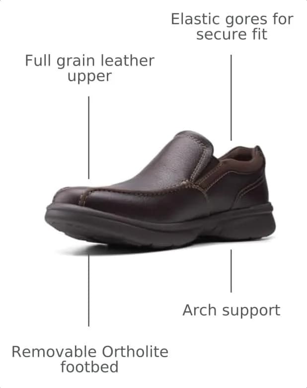 Clarks Men's Bradley Step Loafer 15 M | Classic Slip-On Leather Shoe for Men thumbnail 3