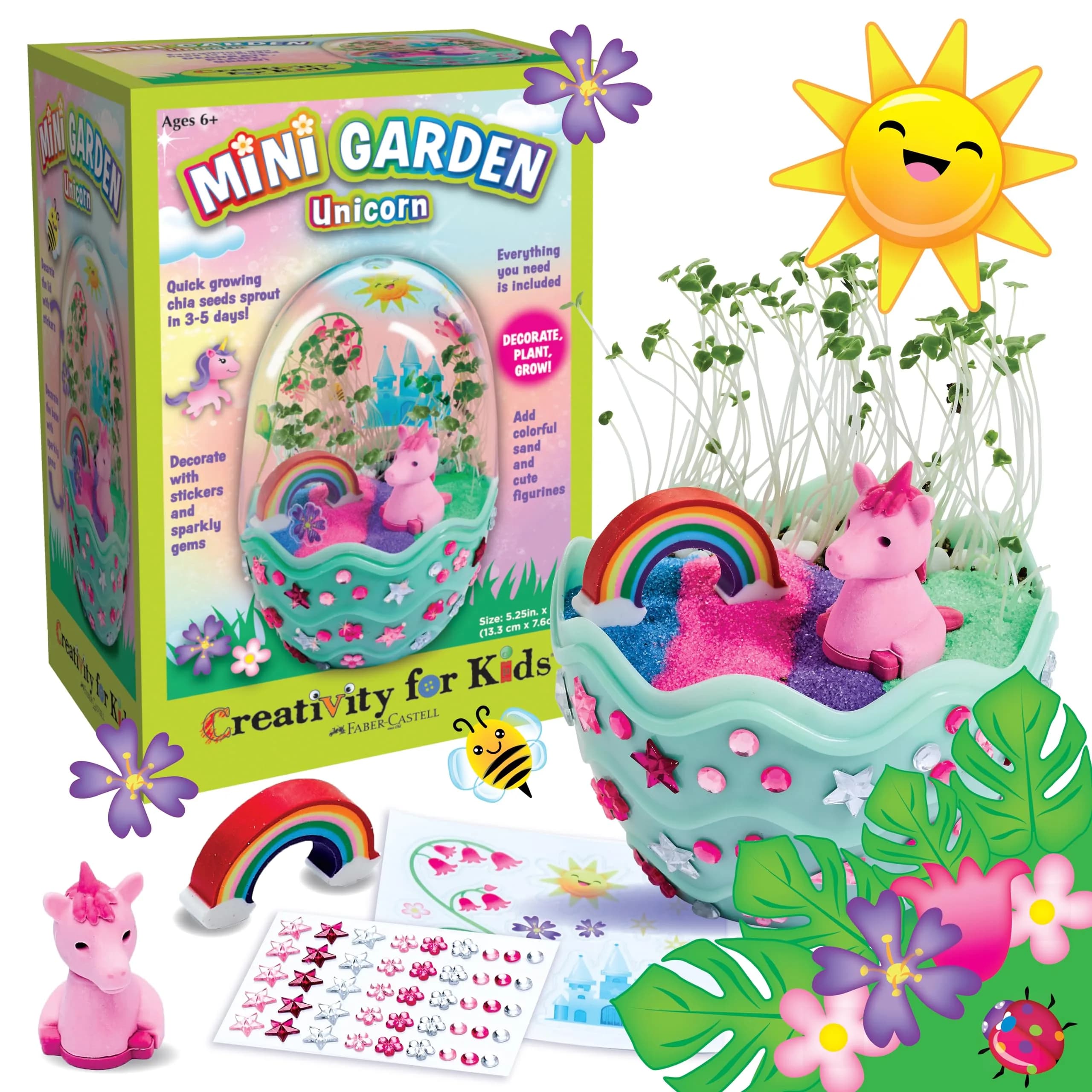 Creativity for Kids Unicorn Egg Terrarium Mini Garden Kit | 17.78 cm (7 in) h x 12.07 cm (4.75 in) w — Unicorn