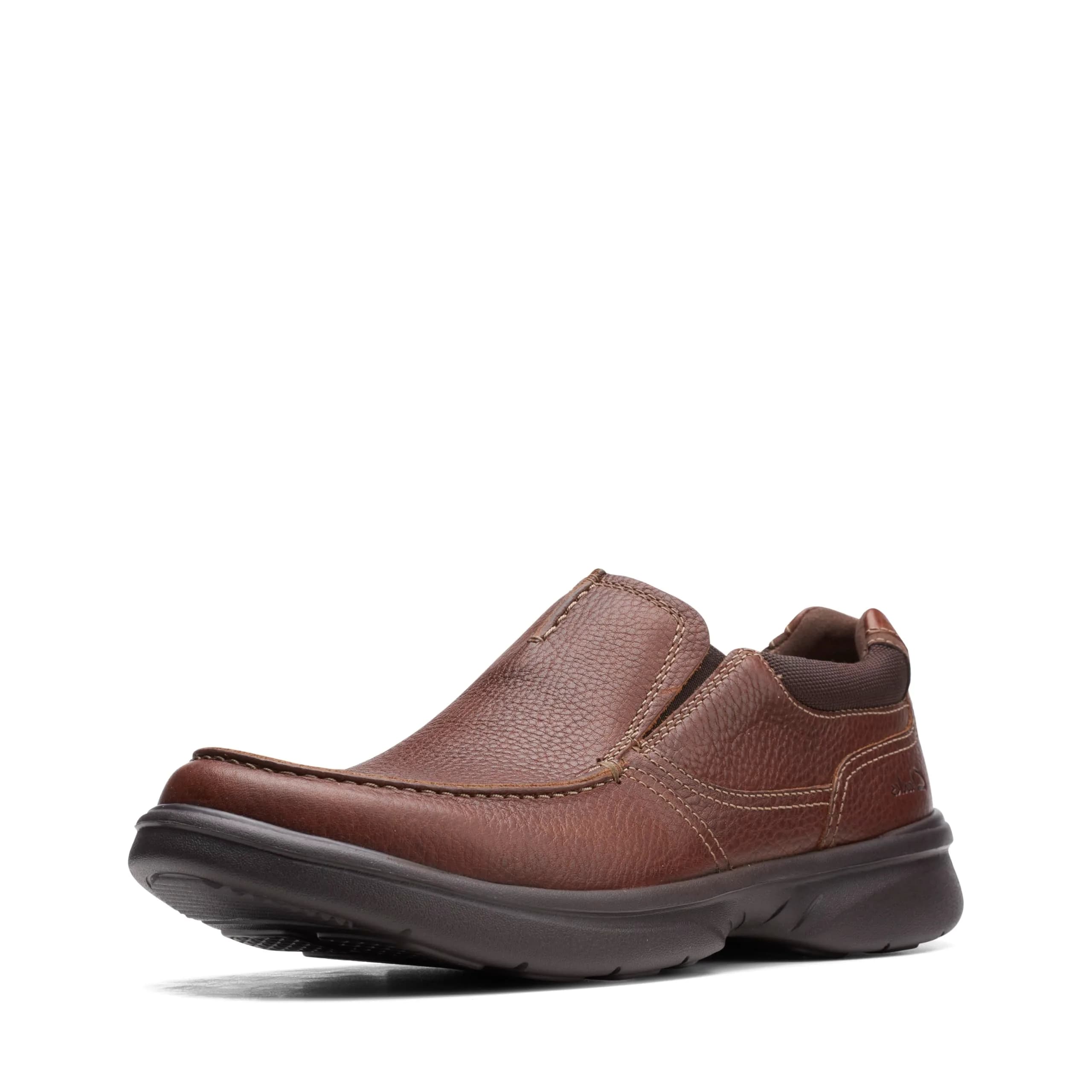 Clarks Men's Bradley Free Loafer 9 Wide | Tan Tumbled Leather, Slip-On Comfort