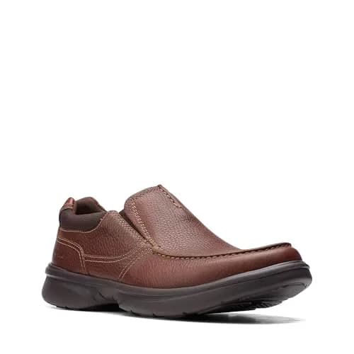 Clarks Men's Bradley Free Loafer 9 Wide | Tan Tumbled Leather, Slip-On Comfort thumbnail 3