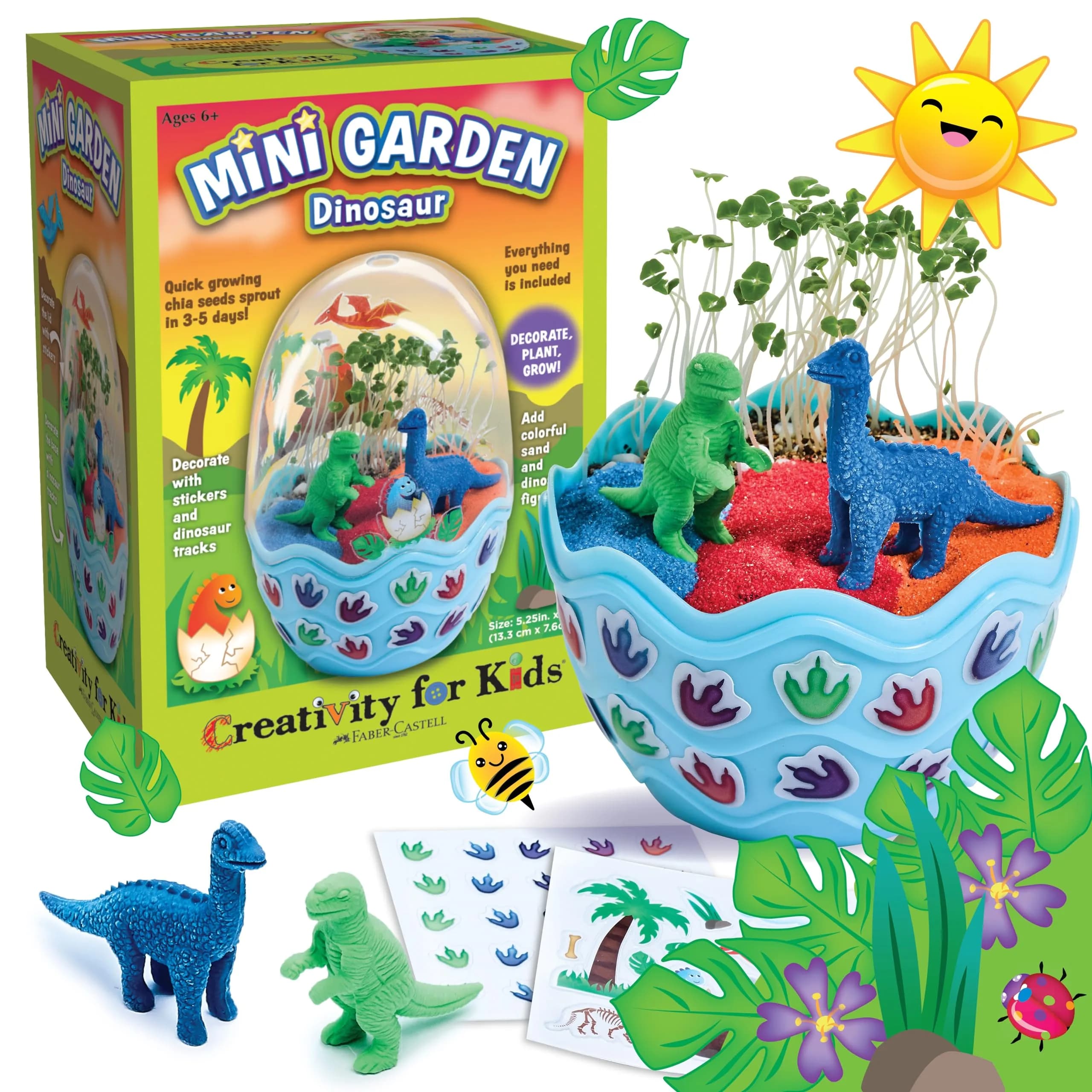 Creativity for Kids Mini Garden Dinosaur Egg Terrarium Kit 17.78cm (7" H) | Grow Your Own Prehistoric World