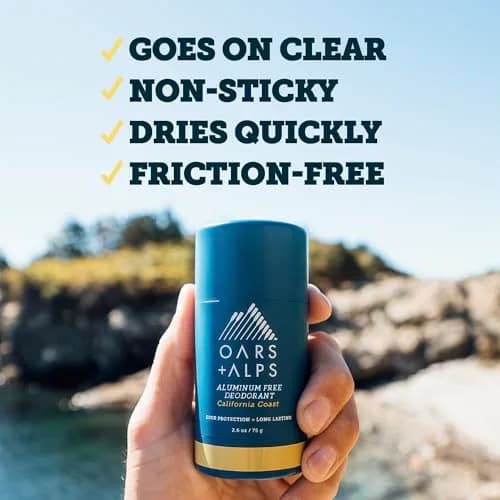 Oars + Alps Aluminum Free Deodorant Stick California Coast 5.2oz (2.6oz x 2) | Odor Protection Without Pit Stains thumbnail 7