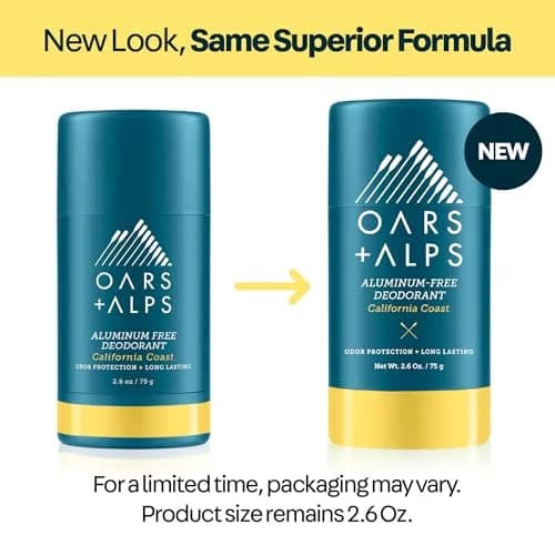 Oars + Alps Aluminum Free Deodorant Stick California Coast 5.2oz (2.6oz x 2) | Odor Protection Without Pit Stains thumbnail 8