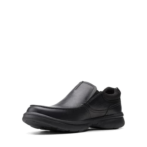 Clarks Men's Bradley Free Loafer, Black Tumbled Leather, 9 | Ultimate Comfort Slip-On with Ortholite thumbnail 5