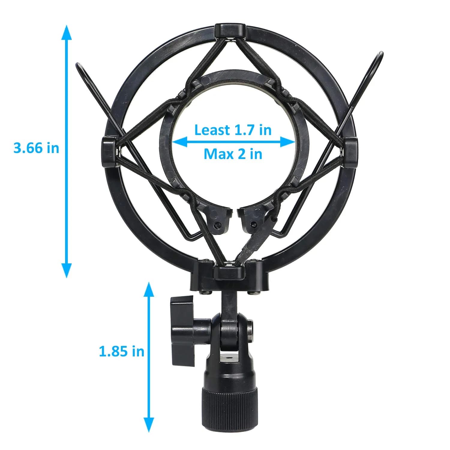 YOUSHARES AT2020 Shock Mount with Pop Filter & Foam Windscreen | Reduces Vibration Noise for Audio Technica AT2020 AT2035 ATR2500 Condenser Mic (Black/Gold) - view 4