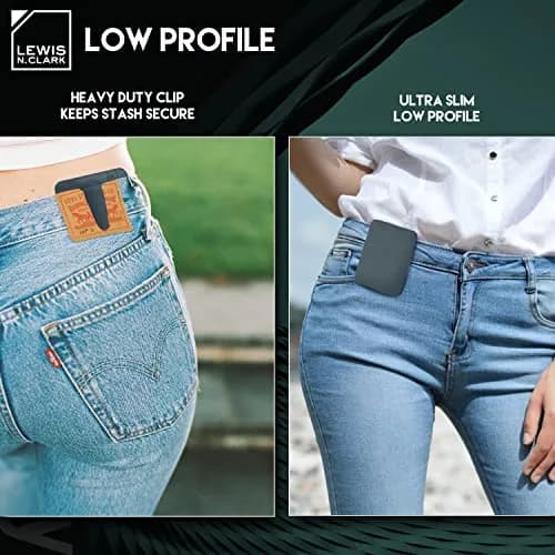 Lewis N. Clark RFID Blocking Hidden Clip Travel Money Belt, Seafoam Grey | Slim, Concealed & Sweat-Resistant thumbnail 4
