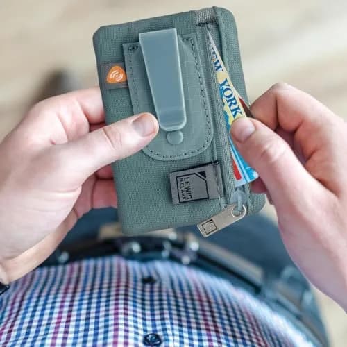 Lewis N. Clark RFID Blocking Hidden Clip Travel Money Belt, Seafoam Grey | Slim, Concealed & Sweat-Resistant thumbnail 6