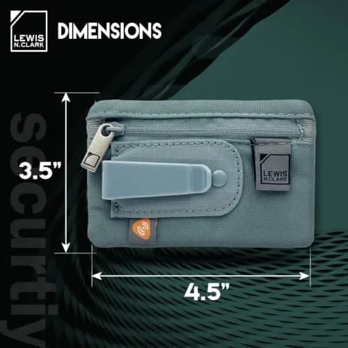 Lewis N. Clark RFID Blocking Hidden Clip Travel Money Belt, Seafoam Grey | Slim, Concealed & Sweat-Resistant thumbnail 3