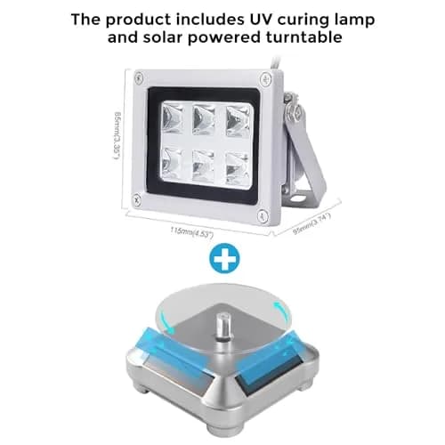 Comgrow 405nm UV Resin Curing Light with 360-Degree Turntable | Fast UV Curing for SLA DLP 3D Prints thumbnail 2