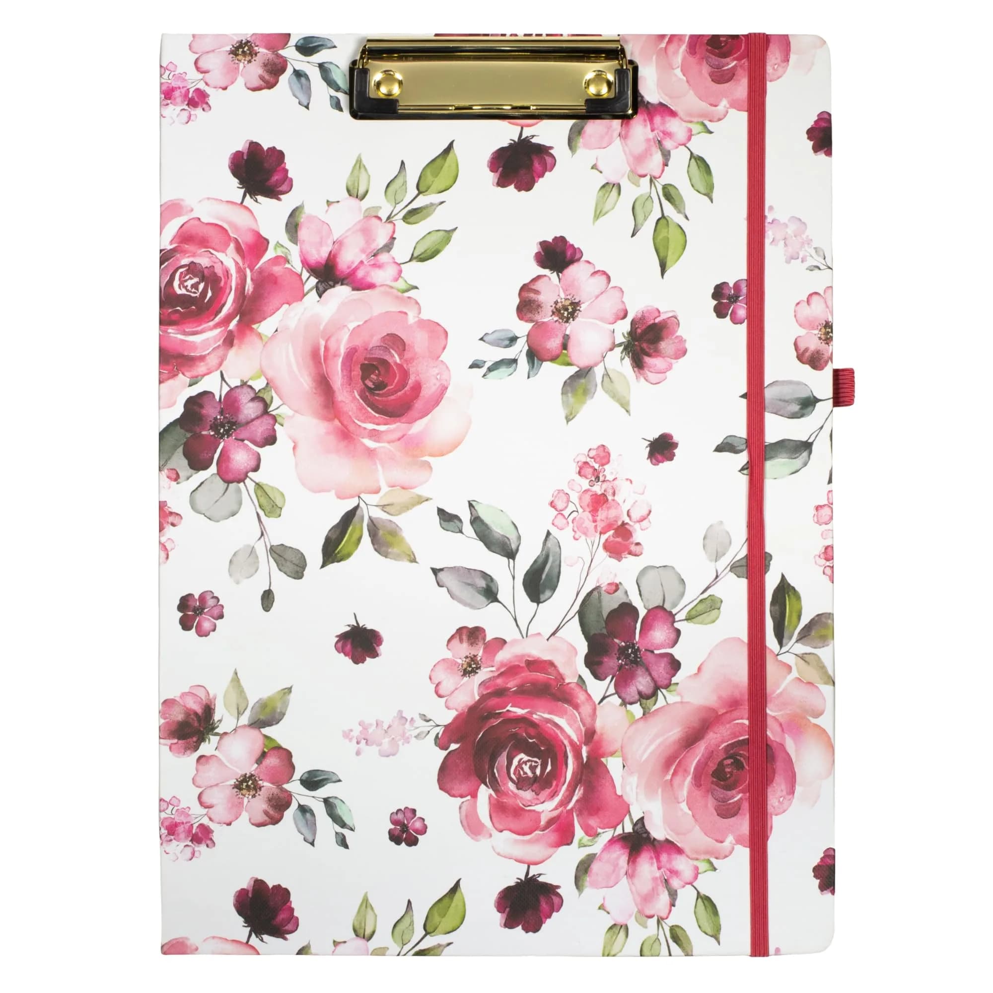 Steel Mill & Co. Clipboard Folio with Notepad, Rose Floral | Refillable, Trendy & Compact Organizer