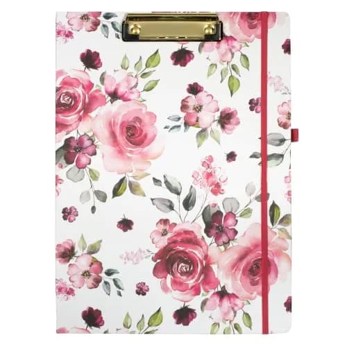Steel Mill & Co. Clipboard Folio with Notepad, Rose Floral | Refillable, Trendy & Compact Organizer thumbnail 1
