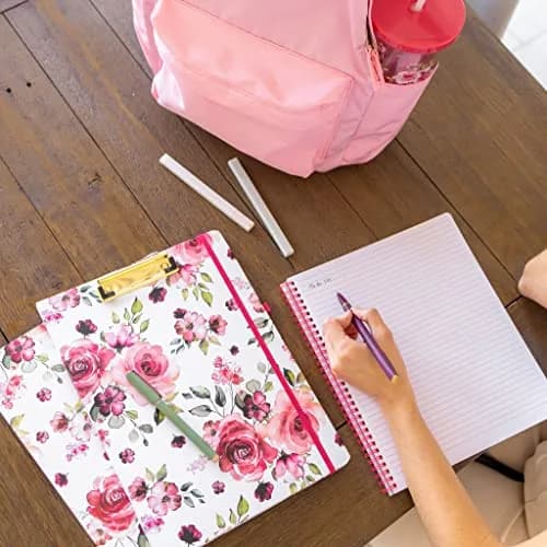 Steel Mill & Co. Clipboard Folio with Notepad, Rose Floral | Refillable, Trendy & Compact Organizer thumbnail 5