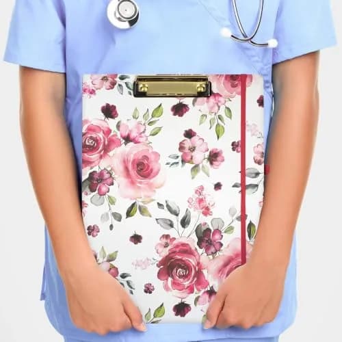 Steel Mill & Co. Clipboard Folio with Notepad, Rose Floral | Refillable, Trendy & Compact Organizer thumbnail 6