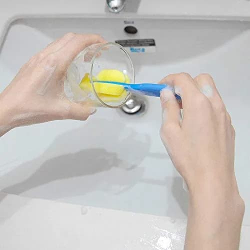 AUEAR Milk Bottle Nipple Brushes Pacifier Sponge Cleaning Set (8 Pcs, Blue/Pink/Yellow/Green) | Fits Standard Nipples thumbnail 4