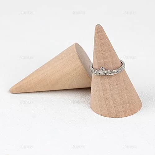 AUEAR Natural Wood Cone Ring Display Stand, 2.8cm (1.1") x 5.1cm (2") | 10-Pack Organizer for Jewelry Counters thumbnail 8