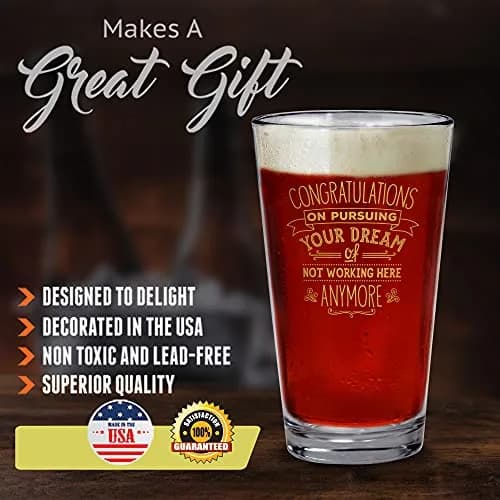 Bad Bananas Farewell Gifts for Coworkers - 16 oz Beer Pint Glass | Retirement & Boss Gift with Gold Ink thumbnail 3