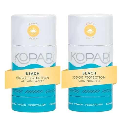 Kopari Aluminum Free Coconut Deodorant, Beach Scent, 4 oz (2 oz Pack of 2) | Plant-Based Odor Protection thumbnail 1