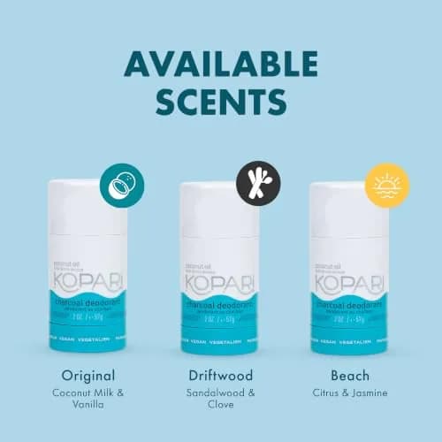 Kopari Aluminum Free Coconut Deodorant 2 oz (59 ml) | Pack of 2, Original & Driftwood Charcoal thumbnail 5