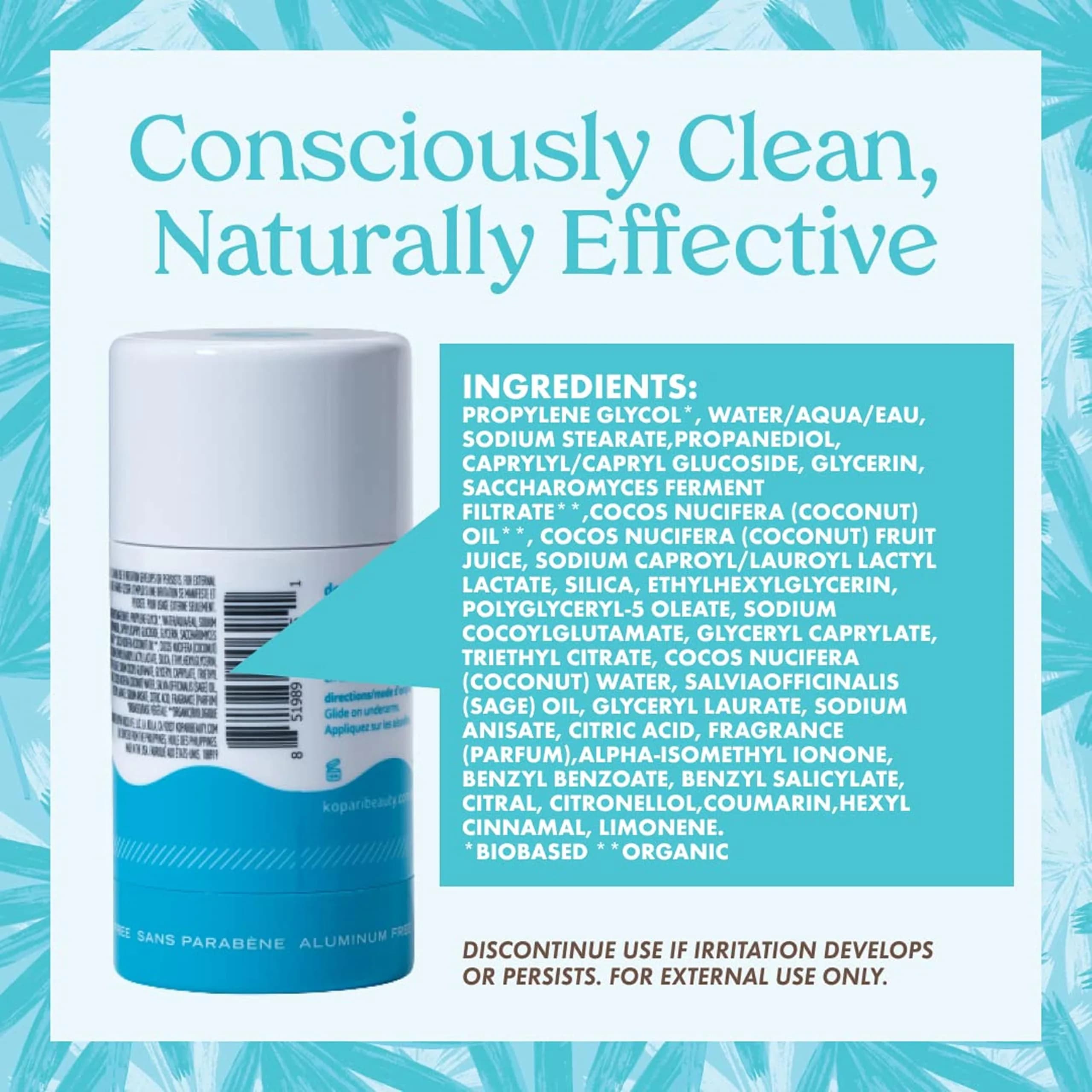 Kopari Aluminum Free Coconut Deodorant 2 oz (59 ml) | Pack of 2, Original & Driftwood Charcoal - view 8