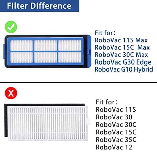 LesinaVac Replacement Parts Kit for Eufy RoboVac 11S Max, 15C Max, 30C Max, G30 Edge, G10 Hybrid | 1 Main Brush, 8 Side Brushes, 4 Filters thumbnail 3