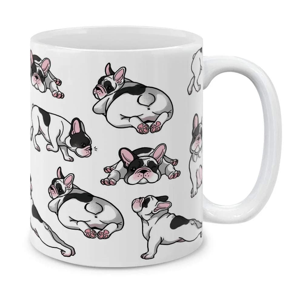 MUGBREW French Bulldog Funny Playful Postures Ceramic Coffee Mug Tea Cup 325ml (11 OZ) | Gift for Dog Lovers — French Bulldog Funny Playful Postures