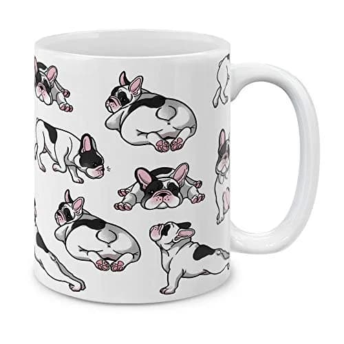 MUGBREW French Bulldog Funny Playful Postures Ceramic Coffee Mug Tea Cup 325ml (11 OZ) | Gift for Dog Lovers thumbnail 1
