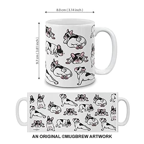 MUGBREW French Bulldog Funny Playful Postures Ceramic Coffee Mug Tea Cup 325ml (11 OZ) | Gift for Dog Lovers thumbnail 4