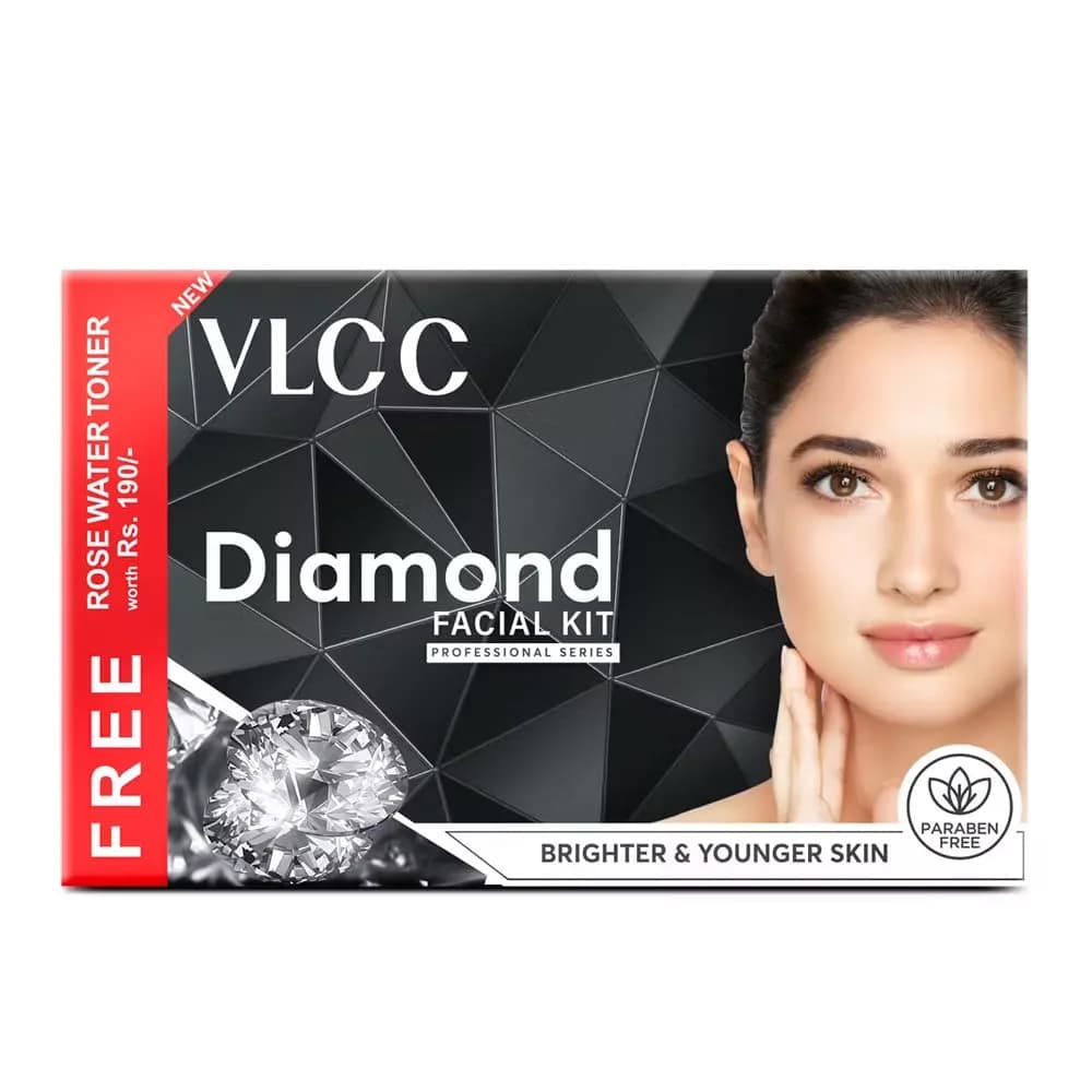 VLCC Diamond Facial Kit with Rose Water Toner 300gm (10.58 oz) + 100ml (3.38 Fl Oz) | For All Skin Types - main product image