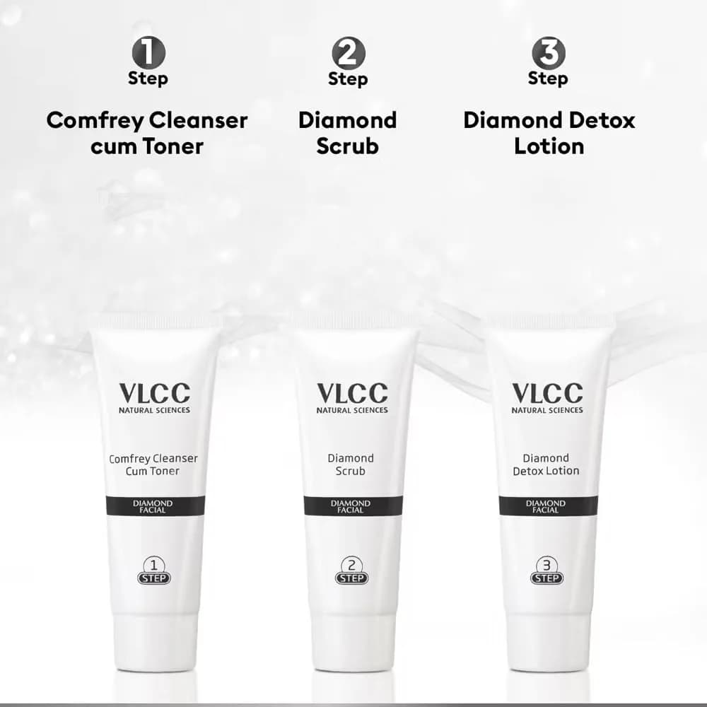 VLCC Diamond Facial Kit with Rose Water Toner 300gm (10.58 oz) + 100ml (3.38 Fl Oz) | For All Skin Types - view 5